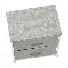 KONDELA Komoda / nočný stolík s látkovými zásuvky, šedá / biela / svetlosivá, ROSITA TYP 1