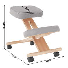 KONDELA Ergonomická kľakačka, šedohnedá Taupe/buk, FLONET