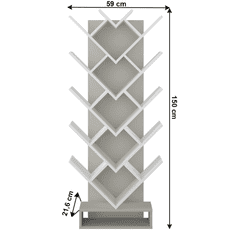 KONDELA Regál, šedá / biela, VEVEY