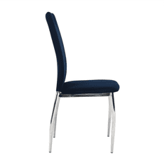 KONDELA Jedálenská stolička, modrá Velvet látka / chróm, OLIVA NEW