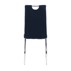 KONDELA Jedálenská stolička, modrá Velvet látka / chróm, OLIVA NEW