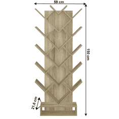 KONDELA Regál, hnedosivá dub, VEVEY