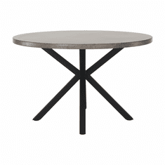 KONDELA Jedálenský stôl, betón / čierna, priemer 120 cm, MEDOR