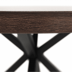 KONDELA Jedálenský stôl, tmavý dub / čierna, priemer 120 cm, MEDOR