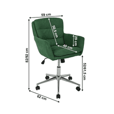 KONDELA Kancelárske kreslo, látka smaragdová, KAILA