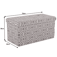 KONDELA Skladací taburet, tkanina v šedom vzoru, Fargo