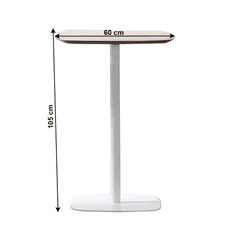 KONDELA Barový stôl, dub / biela, MDF / kov, priemer 60 cm, HARLOV
