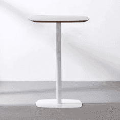 KONDELA Barový stôl, dub / biela, MDF / kov, priemer 60 cm, HARLOV