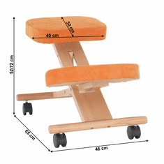 KONDELA Ergonomická kľakačka, oranžová / buk, FLONET