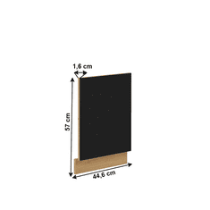 KONDELA Dvierka na umývačku, čierny mat / dub artisan, Monro ZM 570x446