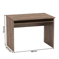 KONDELA Písací stôl, kraft dunkel, JOHAN 2 NEW 02