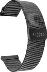 FIXED síťovaný nerezový řemínek Mesh Strap, 22mm, čierna