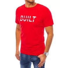 Dstreet Pánske tričko s potlačou BUILT červené rx4724 M