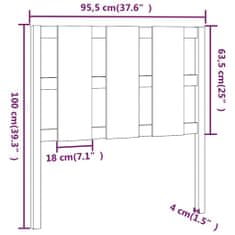 Vidaxl Čelo postele biele 95,5x4x100 cm masívna borovica