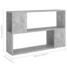 Vidaxl Knižnica, betónovo sivá 100x24x63 cm, kompozitné drevo