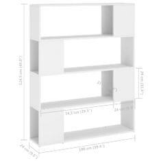 Petromila vidaXL Knižnica/deliaca stena biela 100x24x124 cm