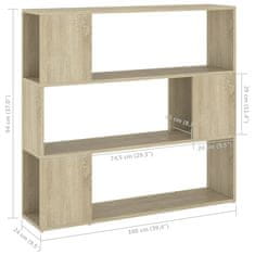 Petromila vidaXL Knižnica/deliaca stena dub sonoma 100x24x94 cm