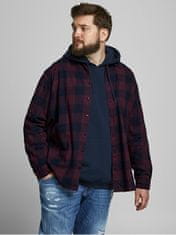 Jack&Jones Plus Pánska košeľa JJEGINGHAM Loose Fit 12183107 Port Royale (Veľkosť 4XL)