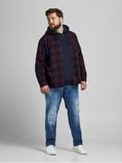 Jack&Jones Plus Pánska košeľa JJEGINGHAM Loose Fit 12183107 Port Royale (Veľkosť 4XL)