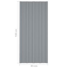 Vidaxl Strešné panely 36 ks pozinkovaná oceľ strieborné 100x45 cm