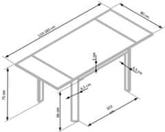 Halmar Sklenený rozkladací stôl Alston, béžová / biela