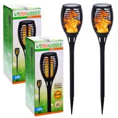 ProGarden Prograden Sada 2X Lampa Solárna Led Záhradná Pochodeň S Efektom Plameňa 58 Cm