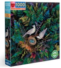 eeBoo Štvorcové puzzle Vtáky v papradí 1000 dielikov