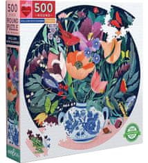 eeBoo Okrúhle puzzle Zátišie s kvetinami 500 dielikov