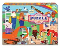 eeBoo Puzzle Zvieratká v práci 42 dielikov