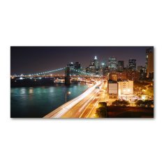 Wallmuralia.sk Foto obraz akryl do obývačky New York noc 125x50 cm 2 prívesky