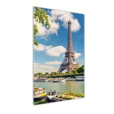 Wallmuralia.sk Vertikálny foto obraz sklenený Eiffelová veža Paríž 50x100 cm 2 prívesky