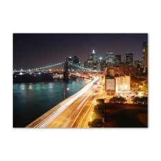 Wallmuralia.sk Foto obraz akryl do obývačky New York noc 125x50 cm 2 prívesky