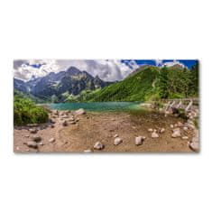 Wallmuralia.sk Foto obraz akryl do obývačky Jazero v horách 100x50 cm 2 prívesky