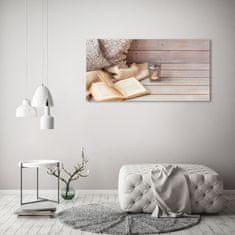 Wallmuralia.sk Foto obraz akryl do obývačky Relax pri knižke 120x60 cm 2 prívesky