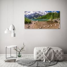 Wallmuralia.sk Foto obraz akryl do obývačky Jazero v horách 100x50 cm 2 prívesky