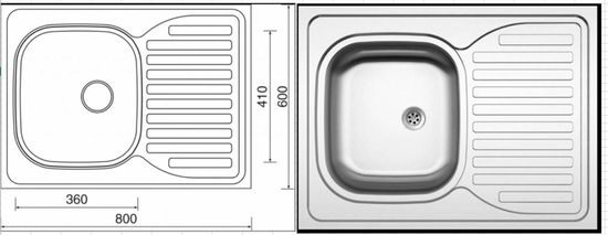 eoshop Kuch.drez celoplošný otočný SINKS CLP-D 800 M 0.5mm matný so sifónom - SUPERAKCIA