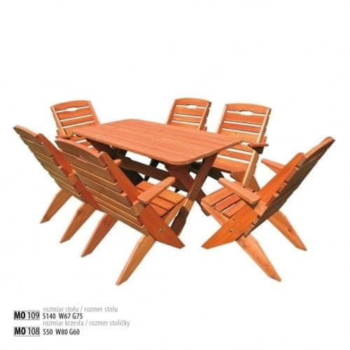eoshop Záhradná stolička MO109 (MO108) (Farba dreva: Orech)