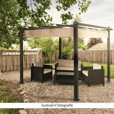 KONDELA Pergola s posuvnou strechou, hliník, PEPY BASIC