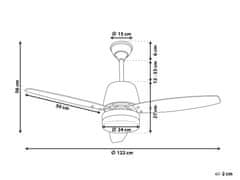 Beliani Stropný ventilátor so svetlom čierny MLAVA