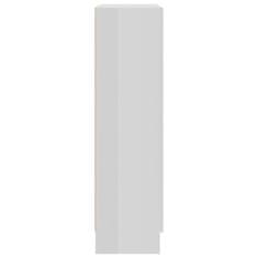 Vidaxl Vitrína, lesklá biela 82,5x30,5x115 cm, drevotrieska