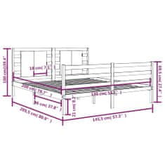 Vidaxl Rám postele, sivý, masívne borovicové drevo, 140 x 200 cm