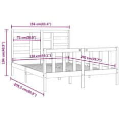 Vidaxl Posteľný rám masívne drevo 150x200 cm 5FT King Size