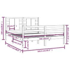 Vidaxl Posteľný rám čierny borovicový masív 160x200 cm