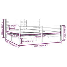 Vidaxl Rám postele, sivý, masívne borovicové drevo, 200 x 200 cm