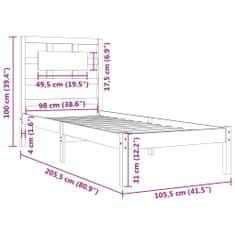 Vidaxl Rám postele, biely, masívne borovicové drevo, 100 x 200 cm