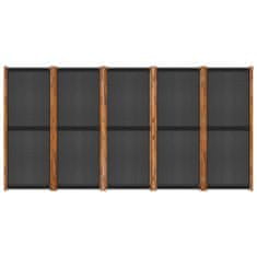 Vidaxl 5-panelový paraván čierny 350x180 cm