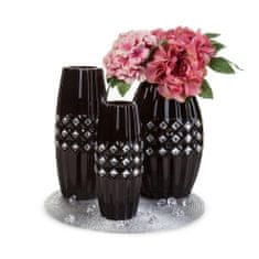 Eurofirany Dekoratívna váza s trblietavými kryštálmi 19cm