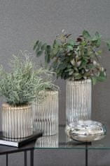 Eurofirany Dekoratívna sklenená váza Nela2 (03) (Fi) 15X16 cm strieborná