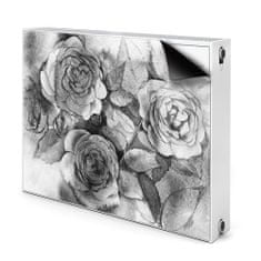 tulup.sk Dekoračný magnet na radiátor Černé a bílé růže 80x60 cm