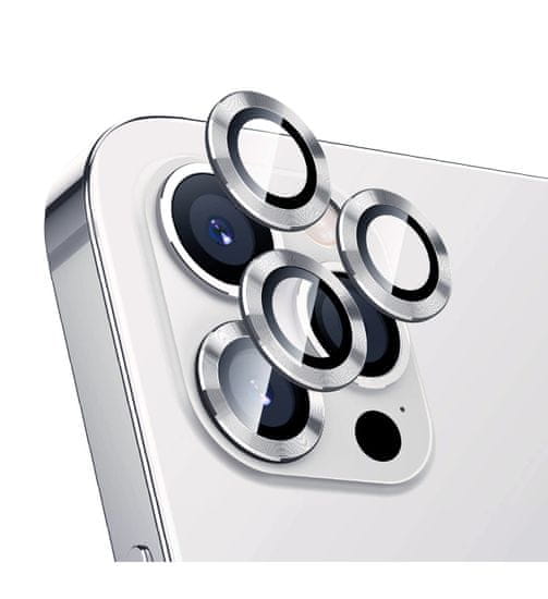 Nuvo ochranné sklo kamery na Apple iPhone 14 Pro a 14 Pro Max strieborné
